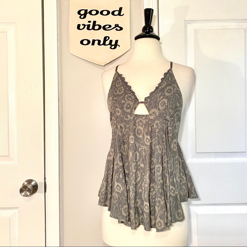 Free People Printed Cut Out Tank XS